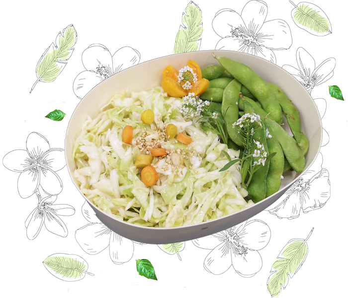 SALADE DE CHOUX A LA JAPONAISE ET FEVES EDAMAME