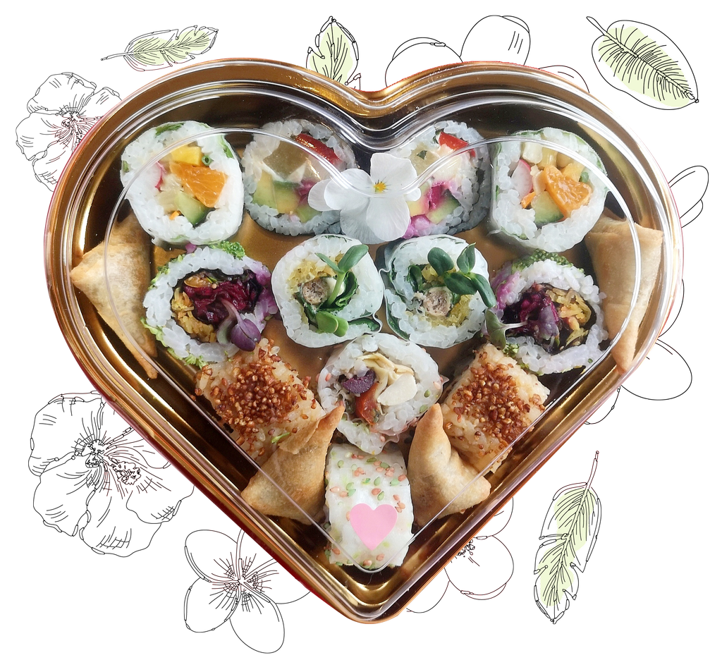 Assortiment végétal de sushis, makis et rolls YUZU VEGE produits frais